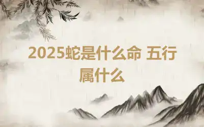 2025蛇是什么命 五行属什么