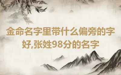 金命名字里带什么偏旁的字好,张姓98分的名字