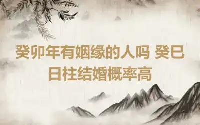 癸卯年有姻缘的人吗 癸巳日柱结婚概率高