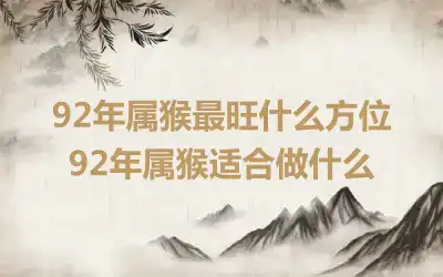 92年属猴最旺什么方位 92年属猴适合做什么