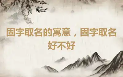 固字取名的寓意，固字取名好不好