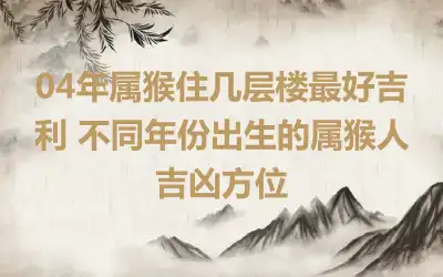 04年属猴住几层楼最好吉利 不同年份出生的属猴人吉凶方位