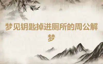 梦见钥匙掉进厕所的周公解梦