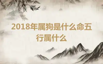 2018年属狗是什么命五行属什么