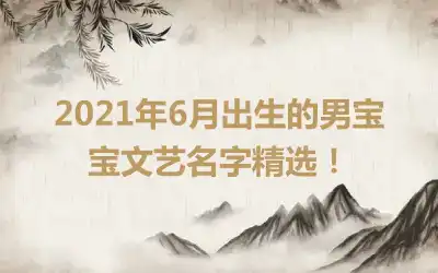 2021年6月出生的男宝宝文艺名字精选！