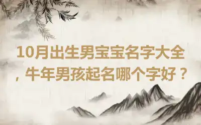 10月出生男宝宝名字大全，牛年男孩起名哪个字好？