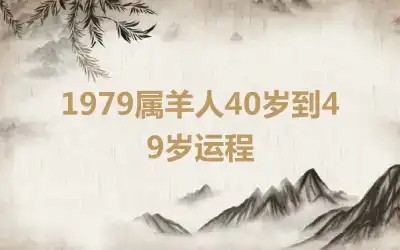 1979属羊人40岁到49岁运程