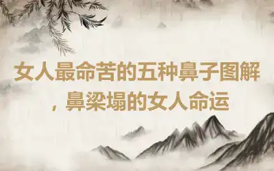 女人最命苦的五种鼻子图解，鼻梁塌的女人命运