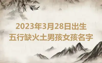 2023年3月28日出生五行缺火土男孩女孩名字