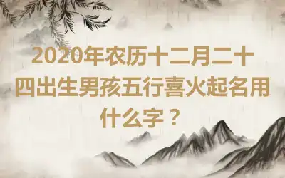 2020年农历十二月二十四出生男孩五行喜火起名用什么字？