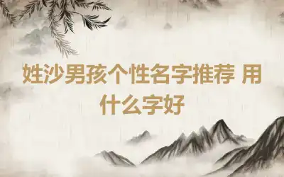 姓沙男孩个性名字推荐 用什么字好