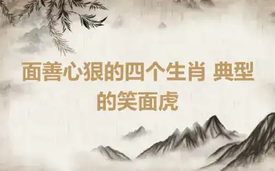 面善心狠的四个生肖 典型的笑面虎