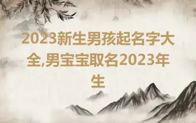 2023新生男孩起名字大全,男宝宝取名2023年生