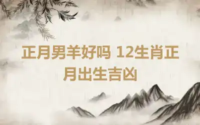 正月男羊好吗 12生肖正月出生吉凶