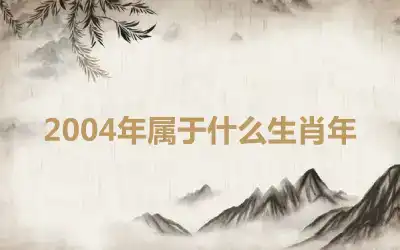 2004年属于什么生肖年