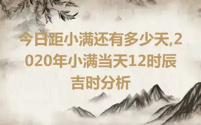 今日距小满还有多少天,2020年小满当天12时辰吉时分析