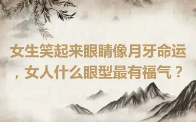 女生笑起来眼睛像月牙命运，女人什么眼型最有福气？