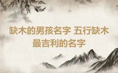 缺木的男孩名字 五行缺木最吉利的名字