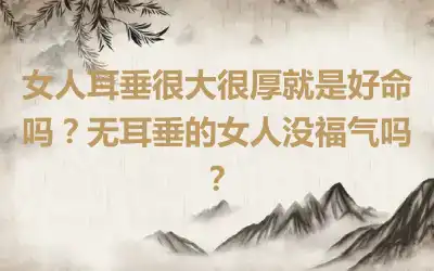 女人耳垂很大很厚就是好命吗？无耳垂的女人没福气吗？