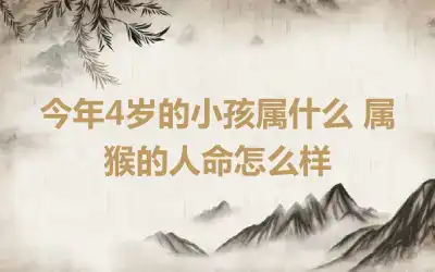 今年4岁的小孩属什么 属猴的人命怎么样