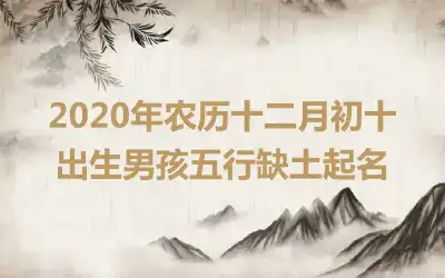 2020年农历十二月初十出生男孩五行缺土起名