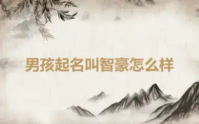 男孩起名叫智豪怎么样