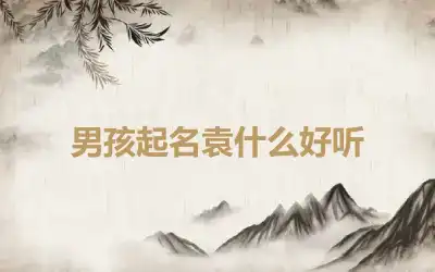 男孩起名袁什么好听