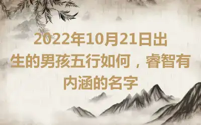 2022年10月21日出生的男孩五行如何，睿智有内涵的名字