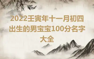 2022壬寅年十一月初四出生的男宝宝100分名字大全