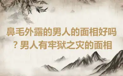 鼻毛外露的男人的面相好吗？男人有牢狱之灾的面相