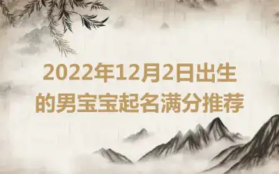 2022年12月2日出生的男宝宝起名满分推荐