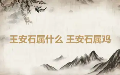 王安石属什么 王安石属鸡