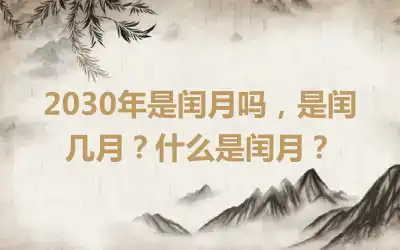 2030年是闰月吗，是闰几月？什么是闰月？