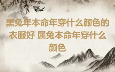 黑兔年本命年穿什么颜色的衣服好 属兔本命年穿什么颜色