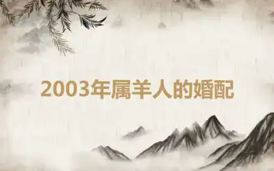 2003年属羊人的婚配