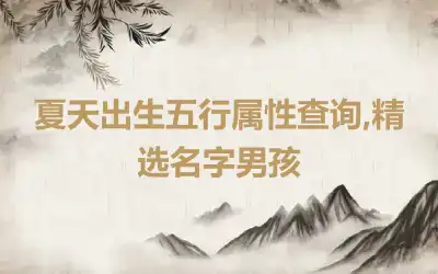 夏天出生五行属性查询,精选名字男孩