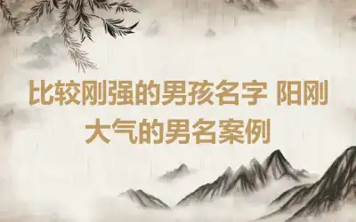 比较刚强的男孩名字 阳刚大气的男名案例