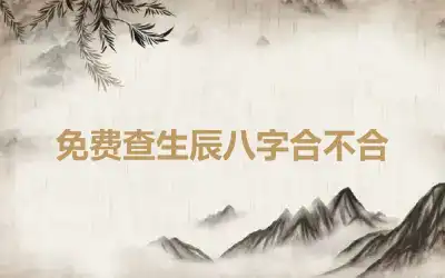 免费查生辰八字合不合