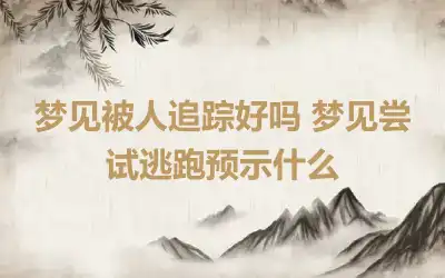 梦见被人追踪好吗 梦见尝试逃跑预示什么