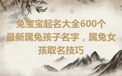 兔宝宝起名大全600个 最新属兔孩子名字，属兔女孩取名技巧