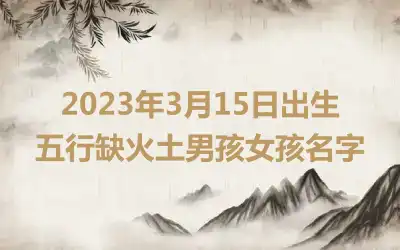 2023年3月15日出生五行缺火土男孩女孩名字