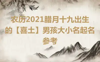 农历2021腊月十九出生的【喜土】男孩大小名起名参考