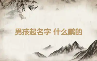 男孩起名字 什么鹏的