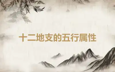 十二地支的五行属性