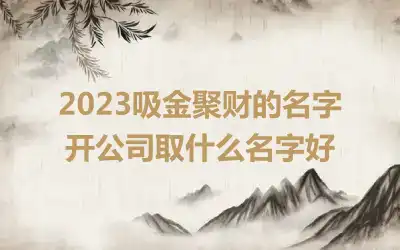 2023吸金聚财的名字 开公司取什么名字好