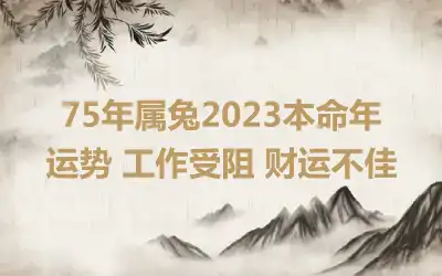 75年属兔2023本命年运势 工作受阻 财运不佳