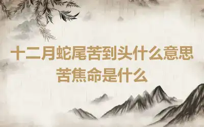 十二月蛇尾苦到头什么意思 苦焦命是什么