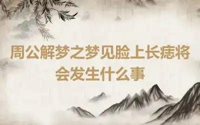 周公解梦之梦见脸上长痣将会发生什么事