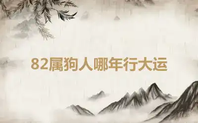 82属狗人哪年行大运