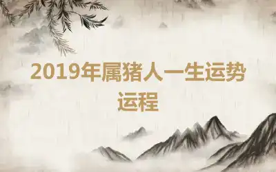 2019年属猪人一生运势运程